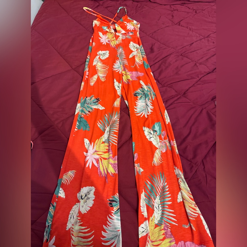 Floral Red Jumpsuit
